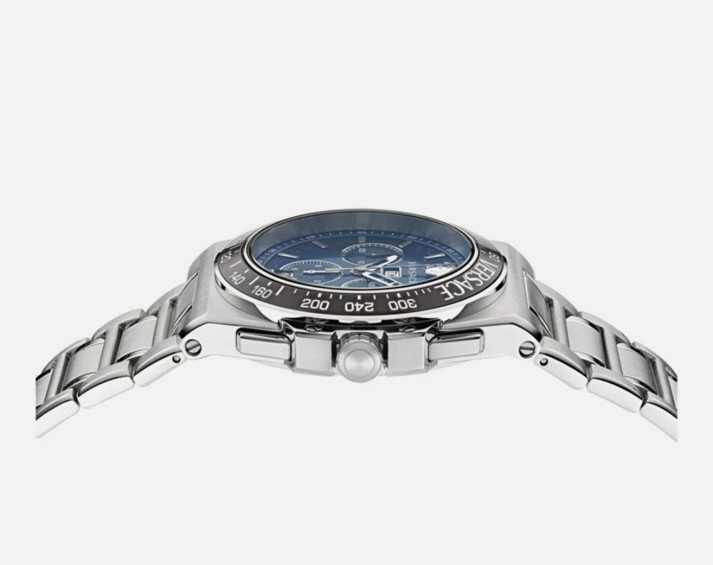 Versace Silver Mens Chronograph Watch Greca Extreme Chrono VE7H00423 Brand New 
