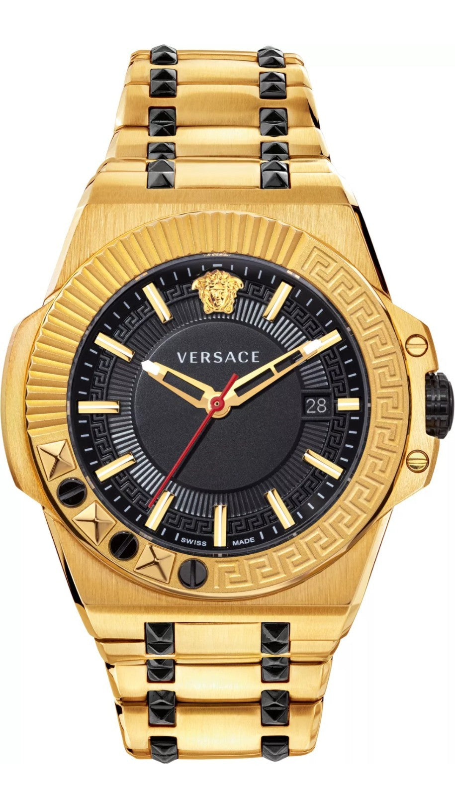 Versace VEDY00619 Chain Reaction black gold Stainless Steel Men's Watch NEW