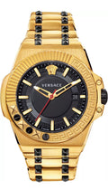 Versace VEDY00619 Chain Reaction black gold Stainless Steel Men's Watch NEW