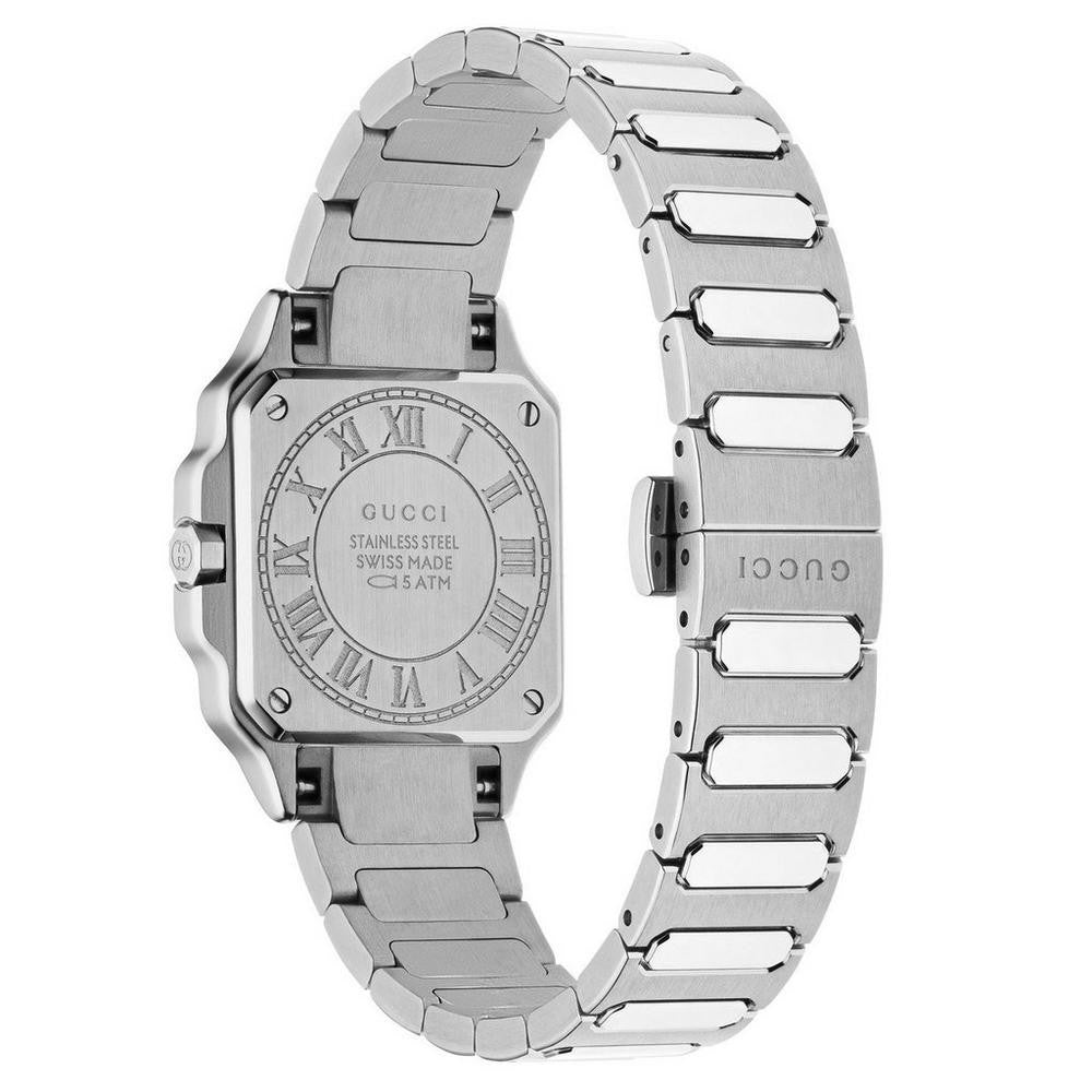 Gucci G-Flat 24mm Diamond Ladies Watch YA166508 Burgundy, 24 mmSilver/Red