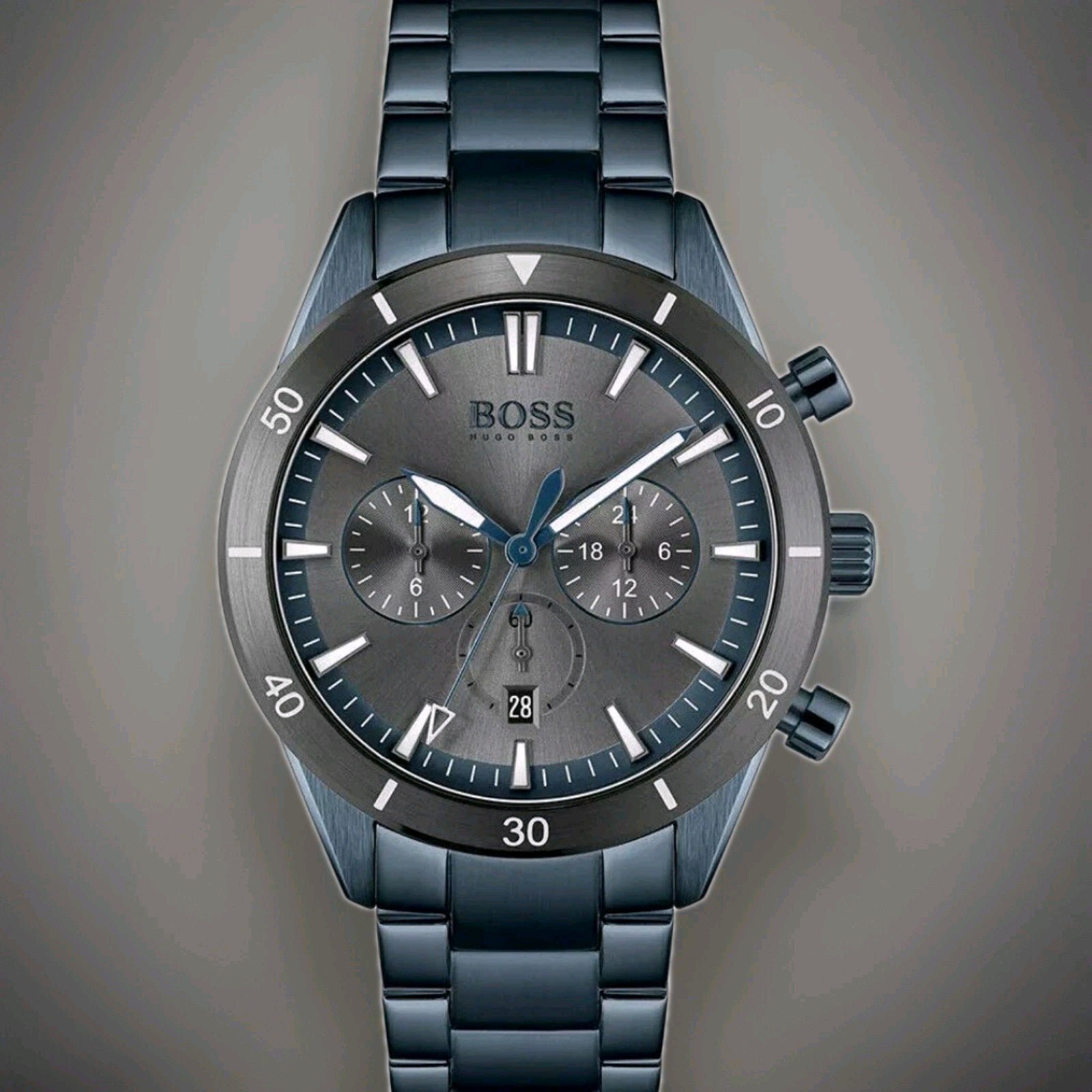 HUGO BOSS HB 1513865 NEW SANTIAGO BLUE WATCH - 2 Y WARRANTY GENUINE MENS WATCH 