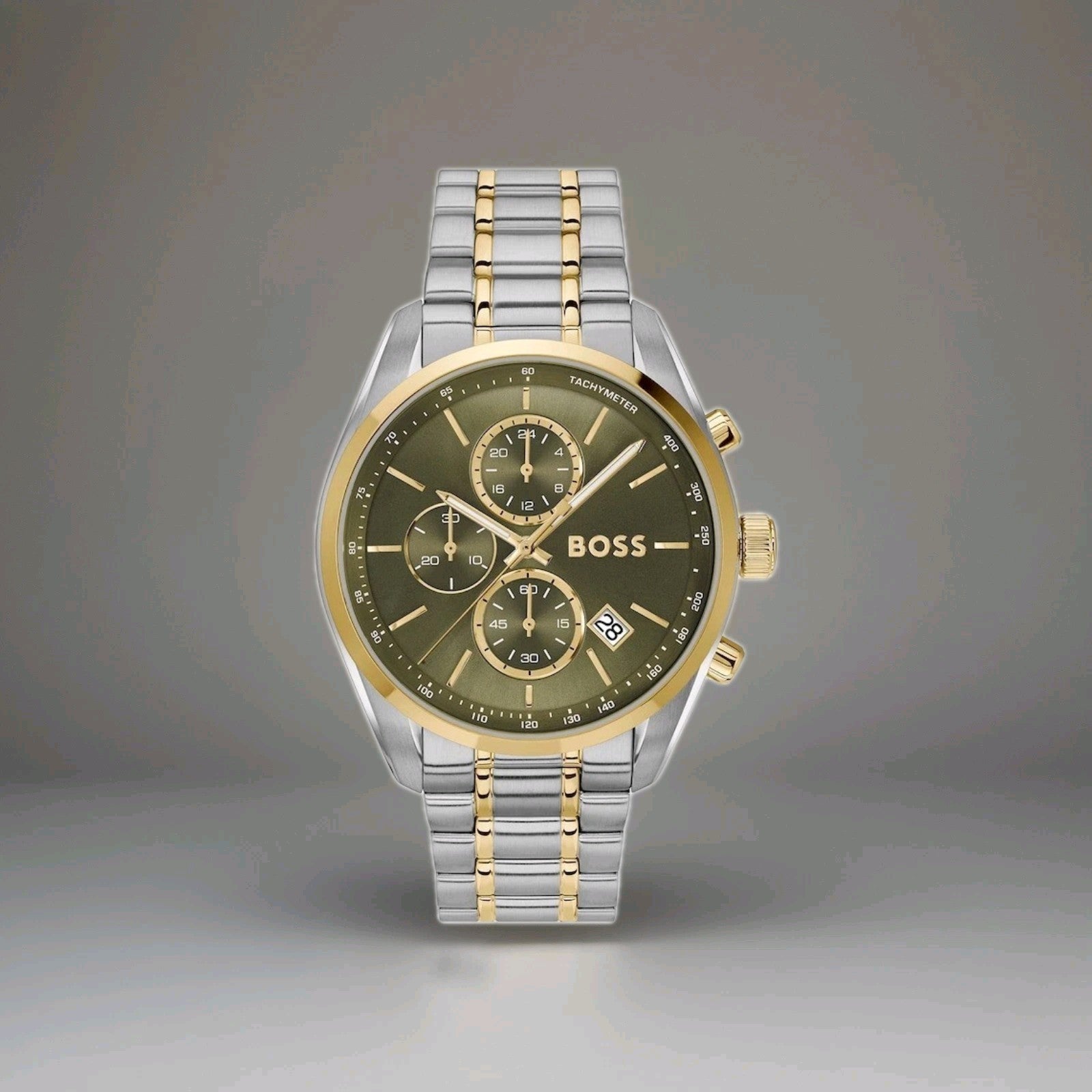 BOSS Grand Prix 44mm two-tone green chronograph watch  stainless steel 1514227