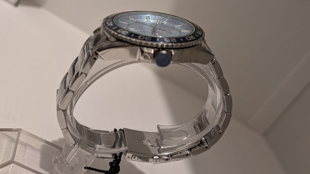 BOSS Men's watch RUNNER 3H Collection light blue dial black blue bezel 1514207