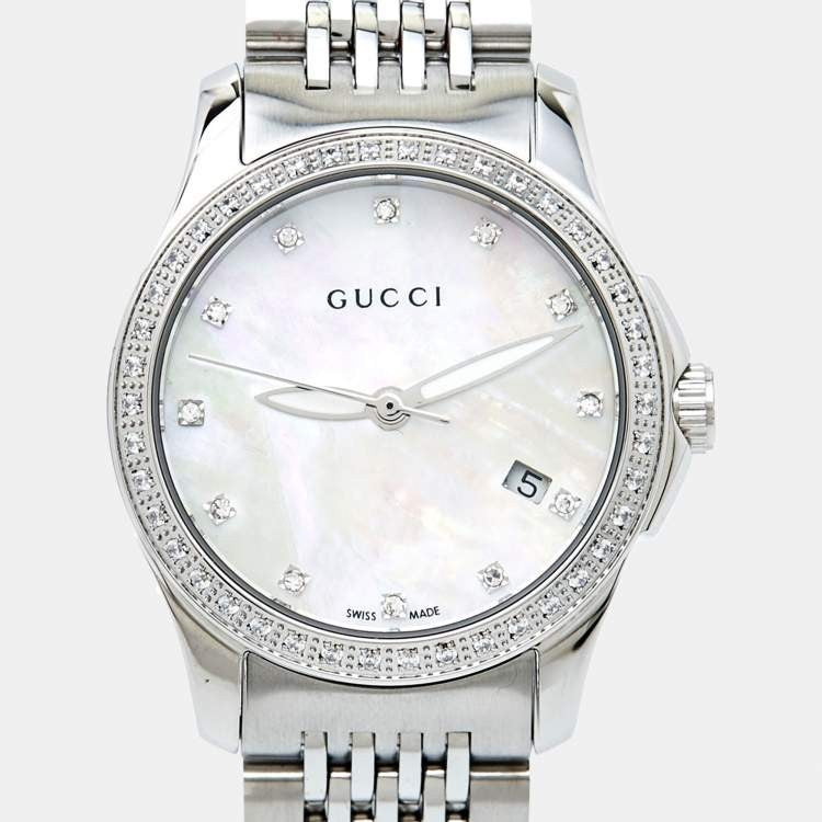 Gucci G Timeless  Watch YA126508 Silver Mother of Pearl dial