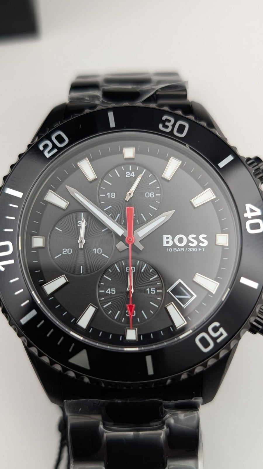 Hugo Boss Admiral 1514258  46mm Men’s Watch Black With Black Dial  Chronograph 