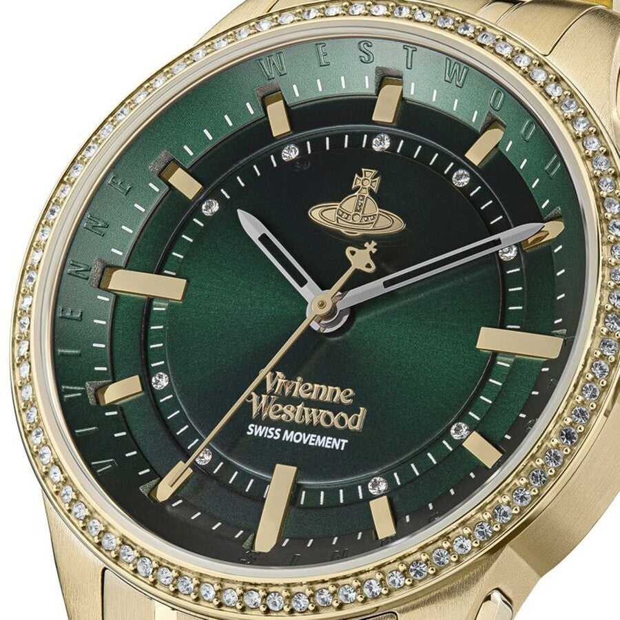 Vivienne Westwood Eastend Ladies Watch Green 37mm VV262GRGD Gold & Green
