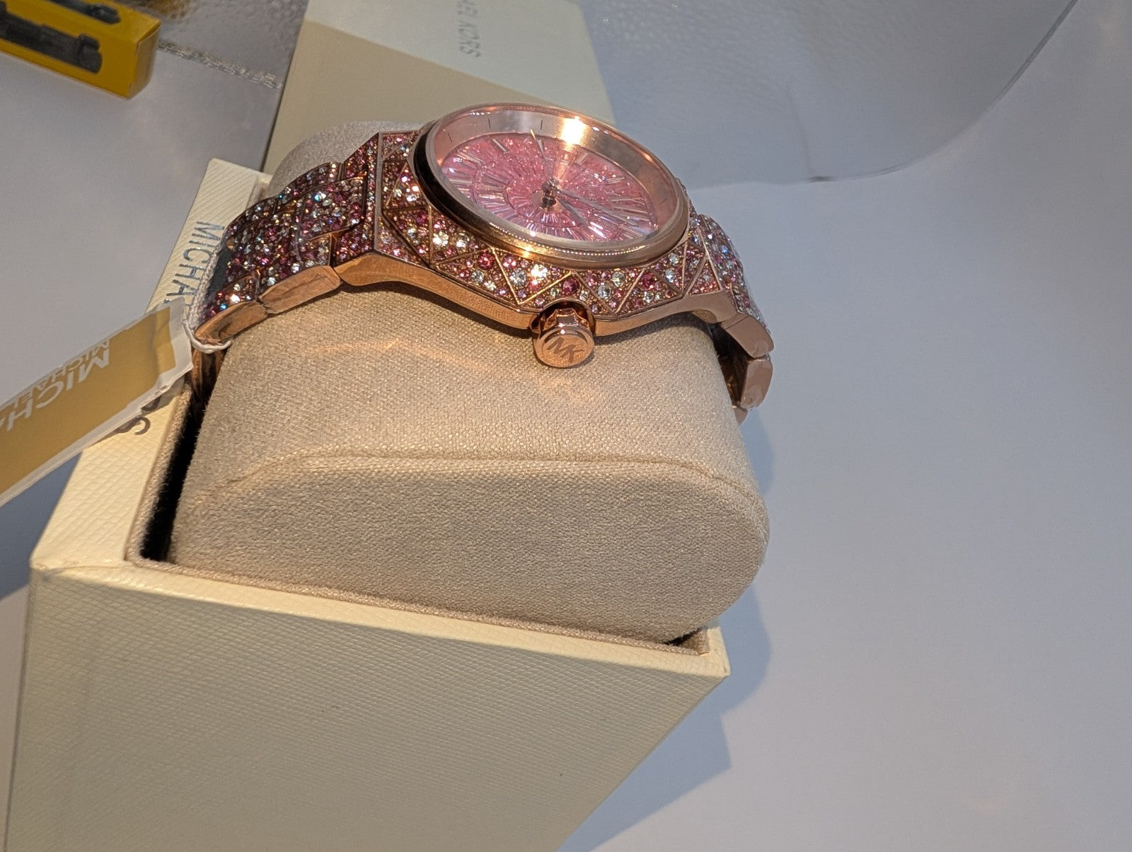 Michael Kors Limited-Edition Oversized Raquel Pavé Rose Gold- Pink Watch Mk7343