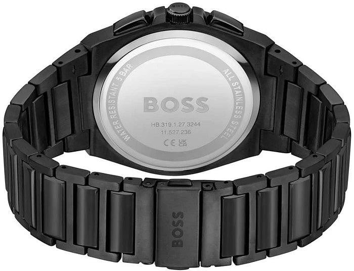 NEW Hugo Boss Mens chronograph 1514043 Mens Steer Watch Warranty Black & Brown