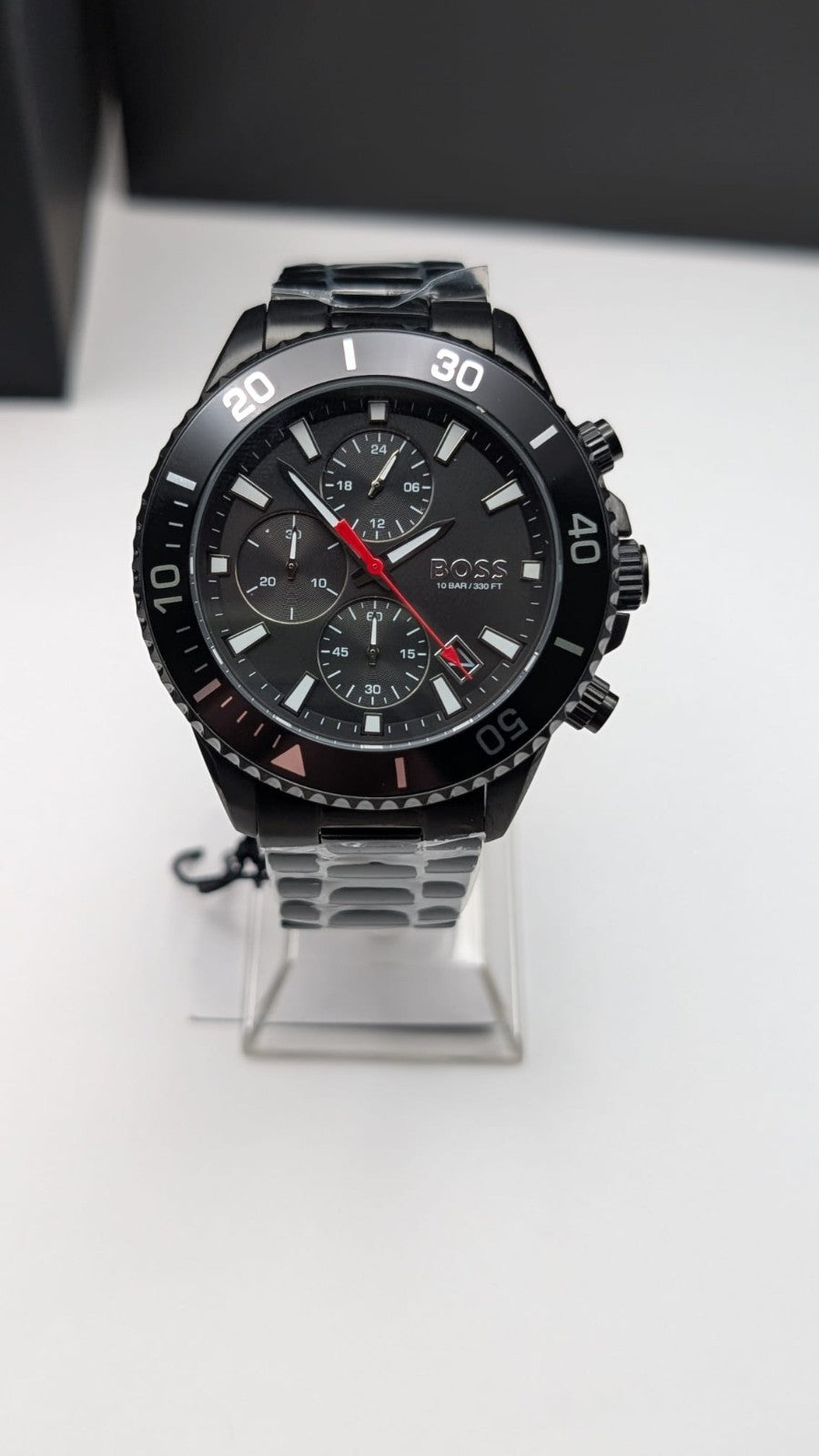 Hugo Boss Admiral 1514258  46mm Men’s Watch Black With Black Dial  Chronograph 