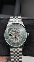 Hugo BOSS Principle 1514236 Skeleton Mens Watch Automatic 41mm Silver Green Dial