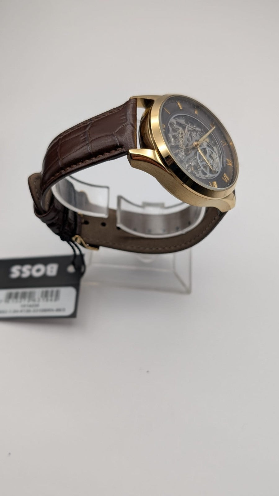 Hugo Boss Principle Skeleton 1514235 Men's Watch.  Brown Leather Strap 41mm 