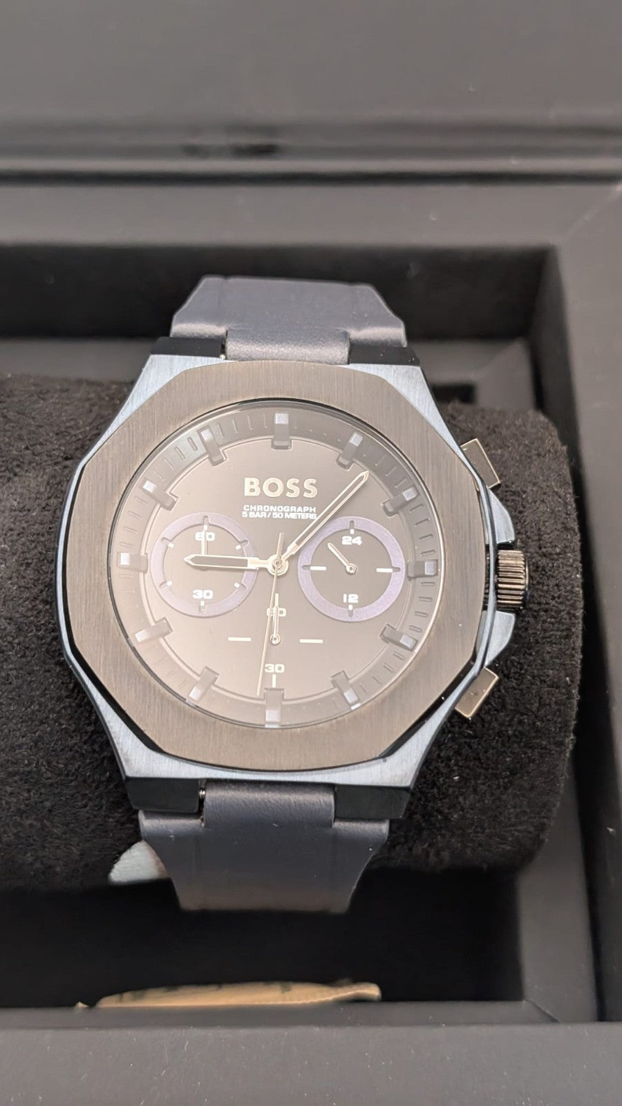 New BOSS Allure Mens Quartz Chronograph Stainless Steel Watch  45mm 