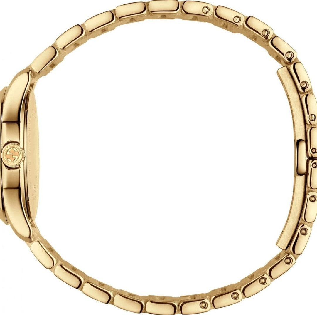 Gucci YA126553 G-Timeless Unisex 27mm Gold PVD Plated Chrono Watch, 2 Ywarranty 