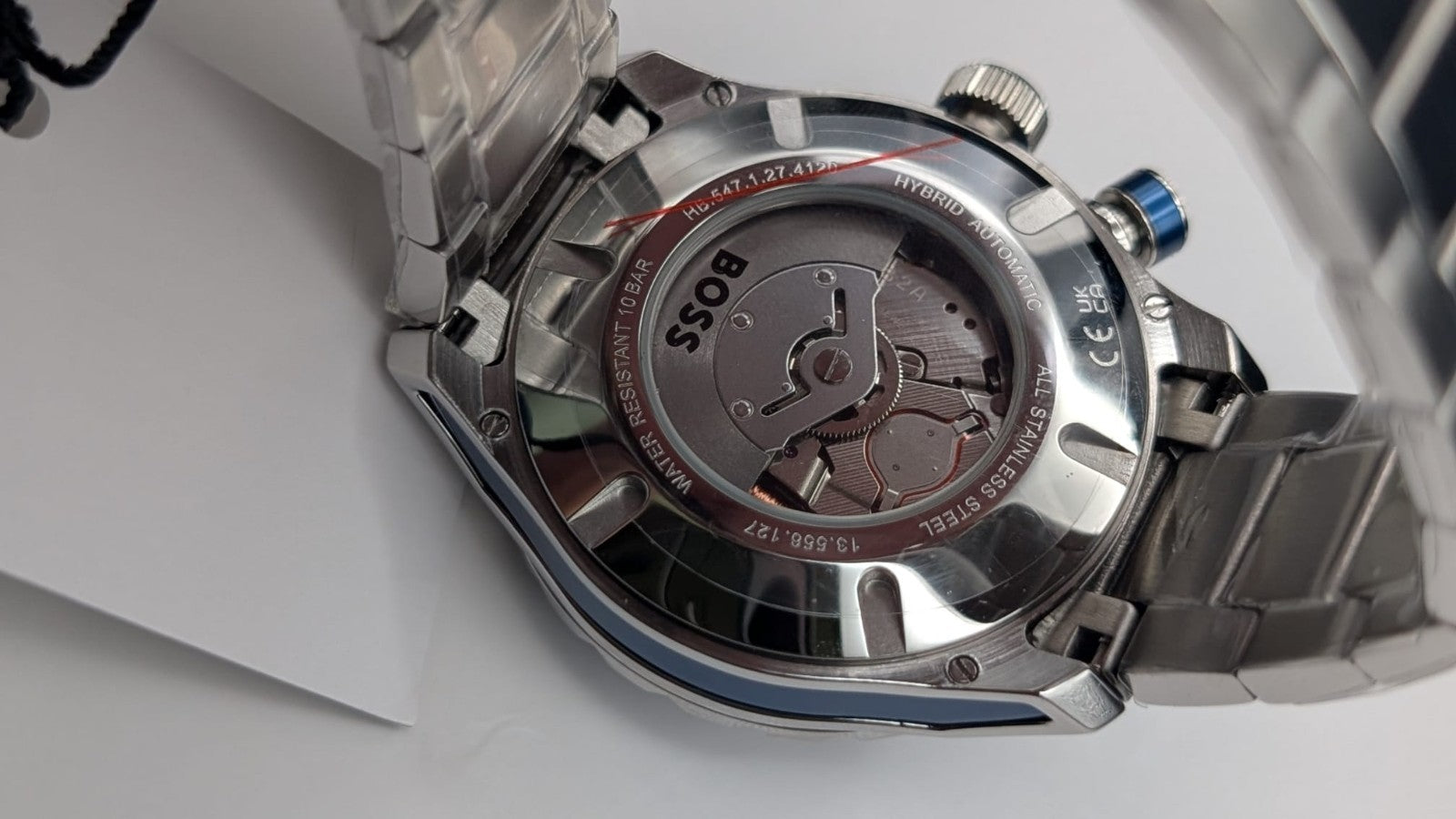 Hugo BOSS 1514177 Bossmatic 42mm Mens Watch Automatic Silver With Blue Dial New.