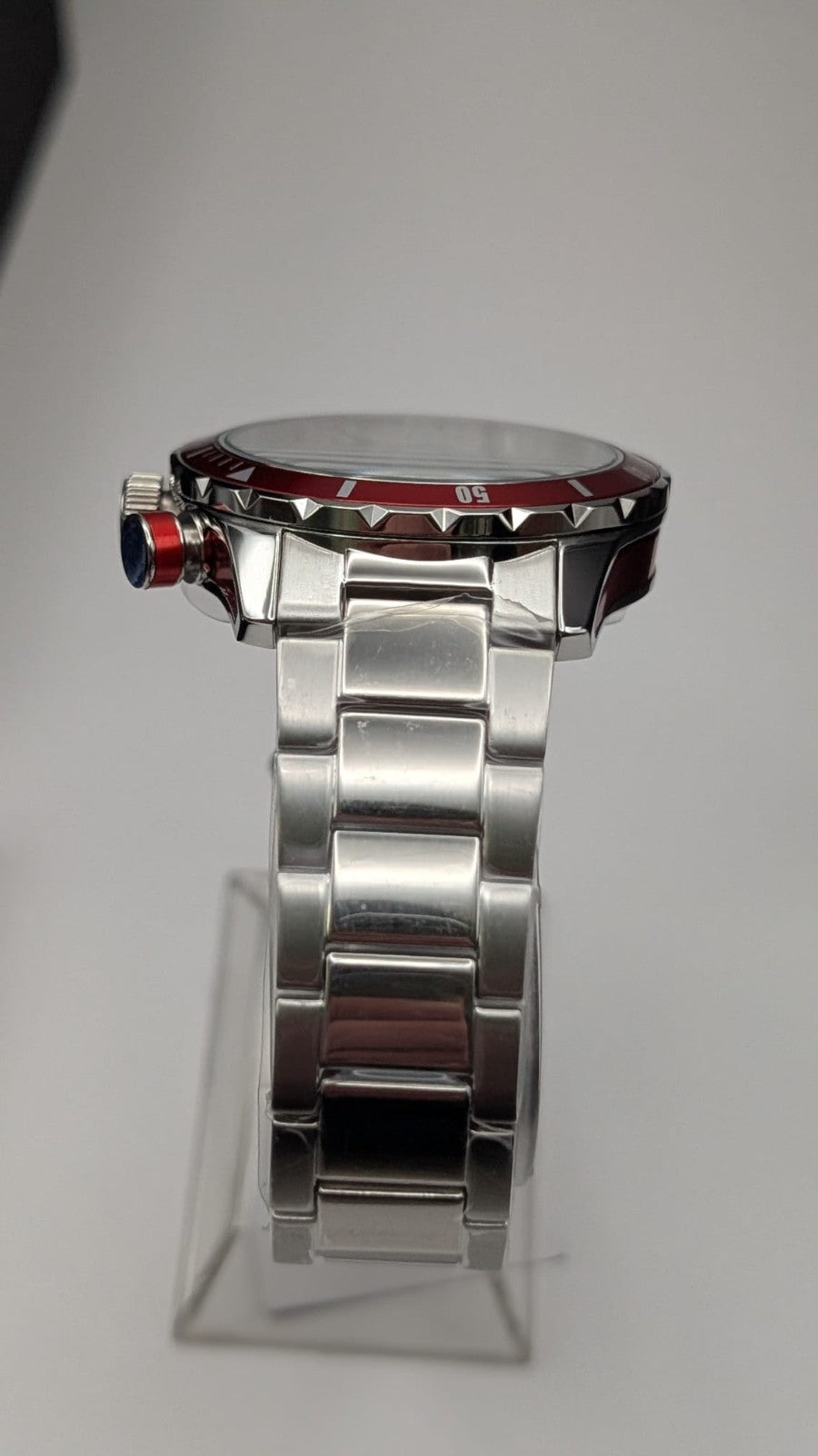 Hugo Boss 1514179 Bossmatic Men's Watch 42mm Automatic Silver With Red Dial 