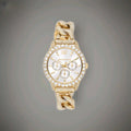 Michael Kors Layton Pavé Gold-Tone Curb-Link Watch MK4653
