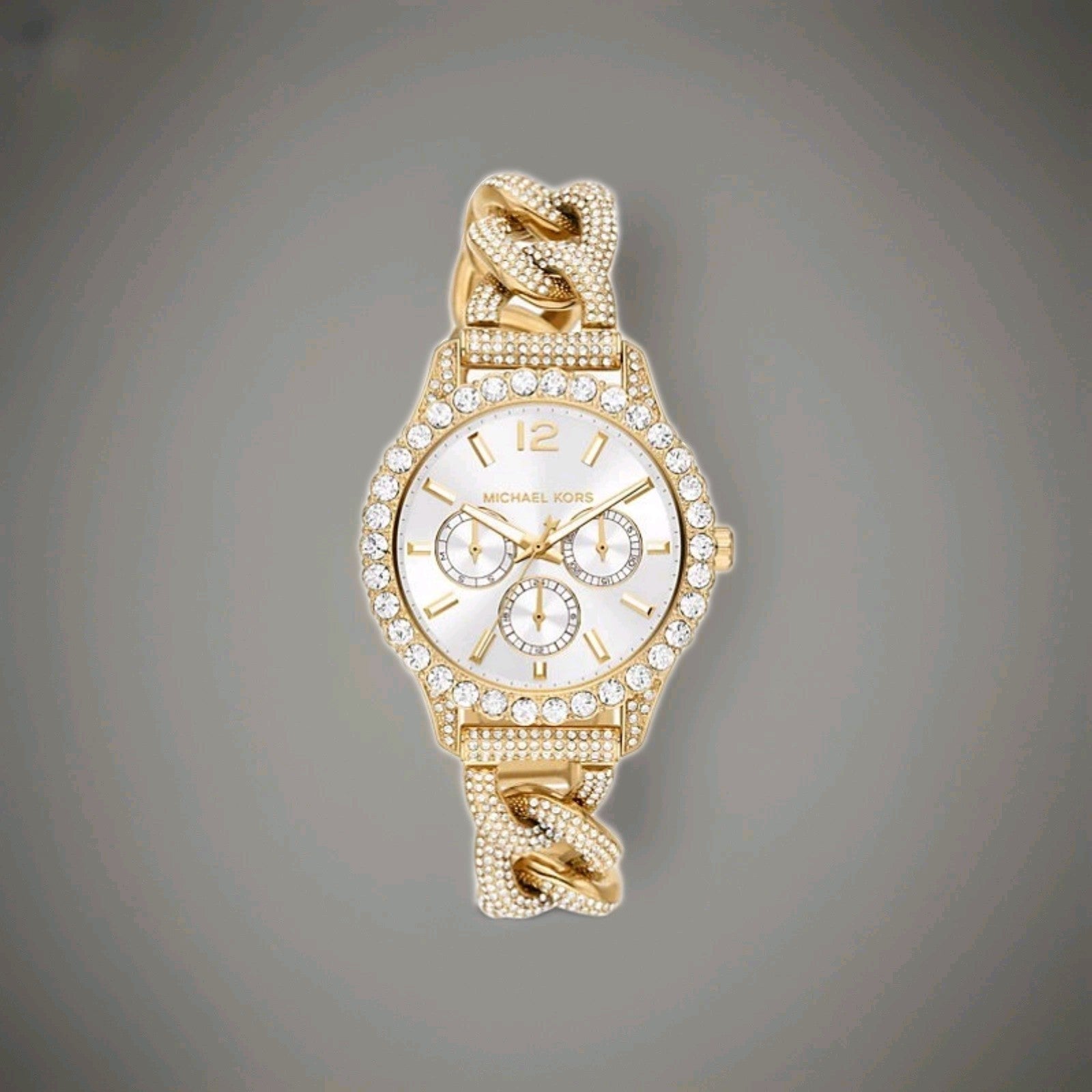 Michael Kors Layton Pavé Gold-Tone Curb-Link Watch MK4653