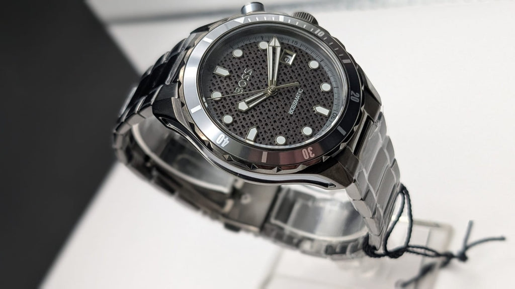 Hugo Boss 1514213 Bossmatic Men's Watch 42mm Automatic Grey With Black Dial