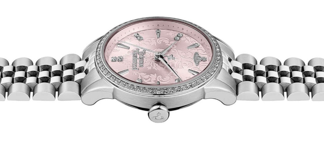 Vivienne Westwood VV327PKSL Ladies Watch Wallace Silver With Pink Dial 32mm New