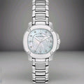 Burberry The Britain Diamonds Mother Of Pearl Silver Strap Womens Watch. BBY1804