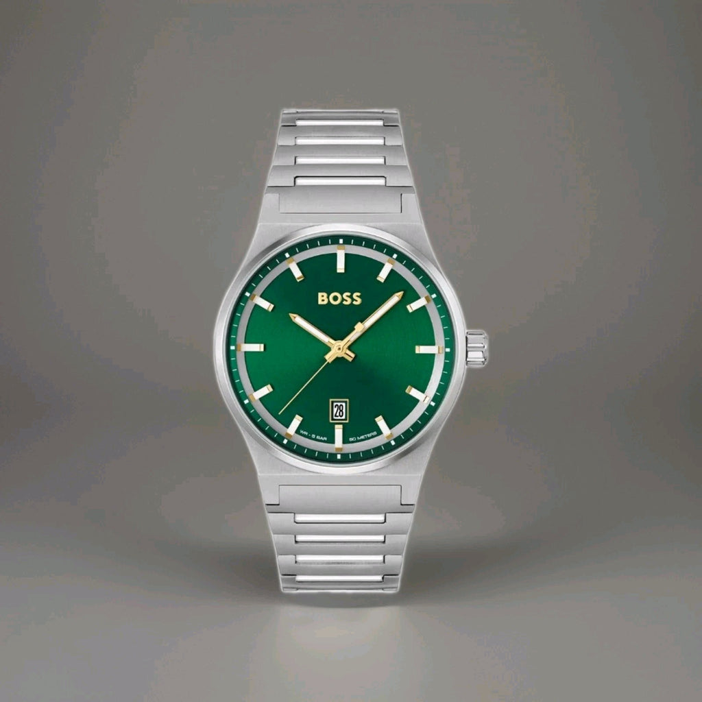 HUGO BOSS MENS CANDOR WATCH HB1514079 GREEN DIAL - WARRANTY - RRP 279.00