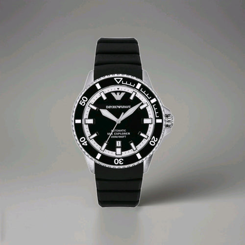 Emporio Armani Sea Explorer Black Dial Automatic Divers 200M Men's Watch AR60078
