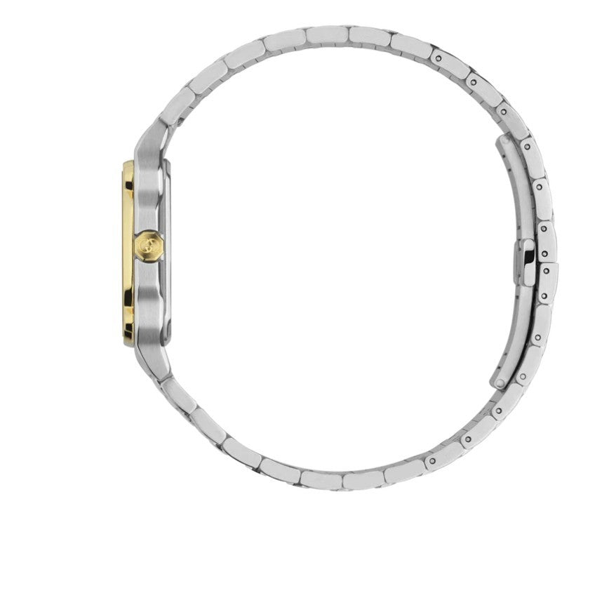 Gucci G-Flat YA166506 Silver Dial Two Tone  Quartz Watch Women's Mens Unisex NEW