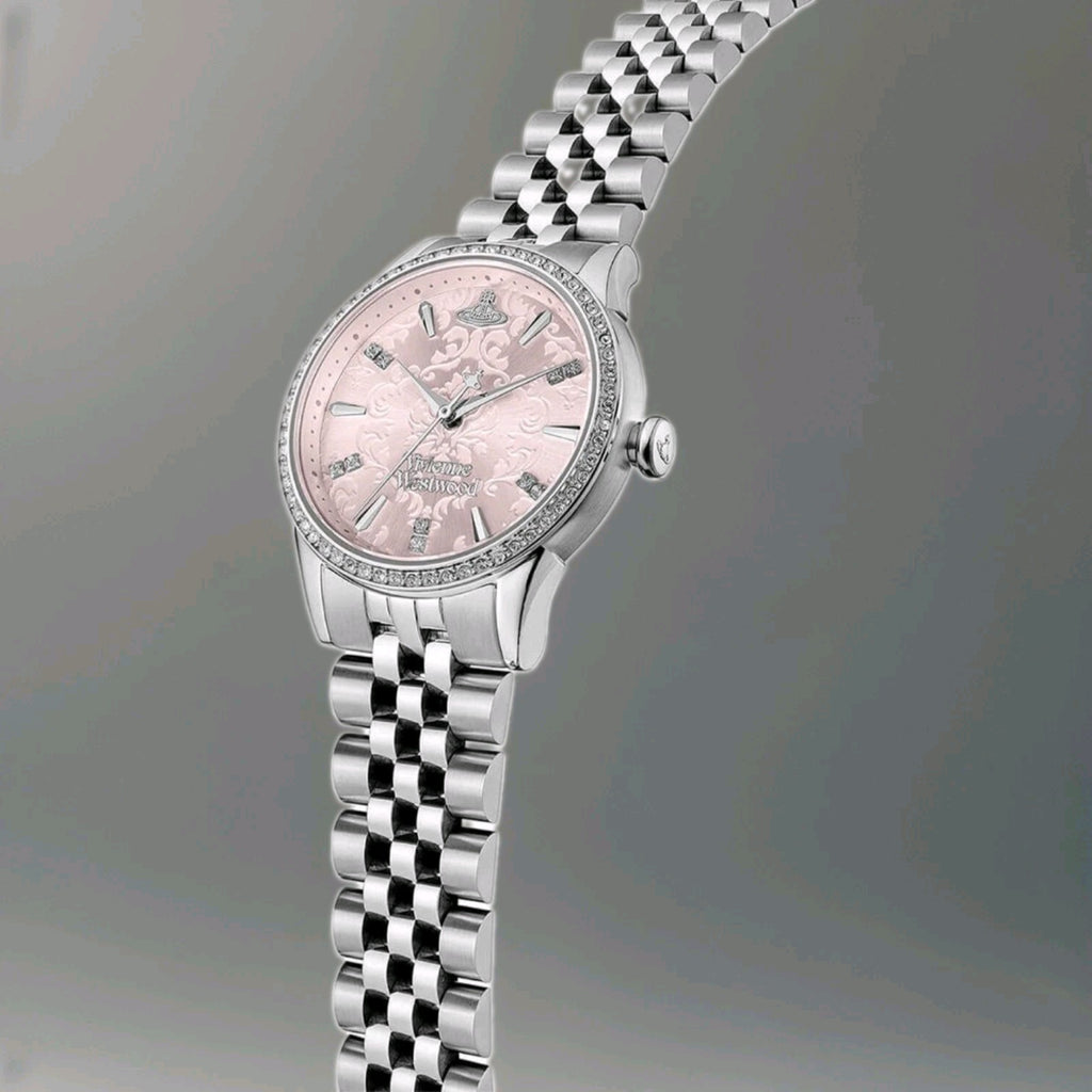 Vivienne Westwood VV327PKSL Ladies Watch Wallace Silver With Pink Dial 32mm New