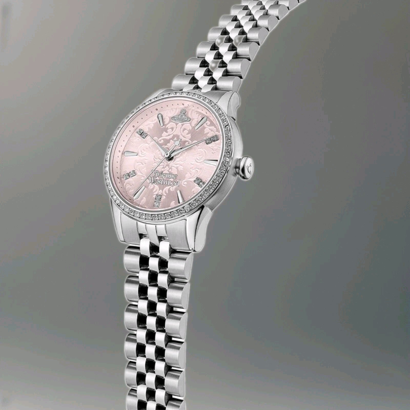 Vivienne Westwood VV327PKSL Ladies Watch Wallace Silver With Pink Dial 32mm New