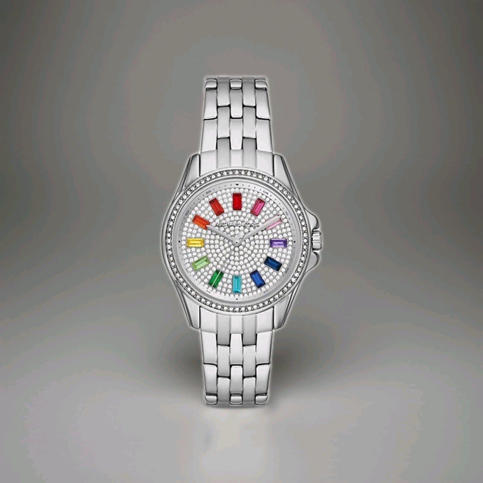 Brand New MK7368 Pilot Pave Dial Stainless Steel 36mm Women's Watch