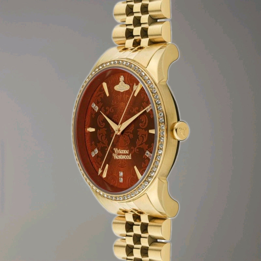Vivienne Westwood VV208RDGD Ladies Watch Wallace Gold With Orange Dial 38mm