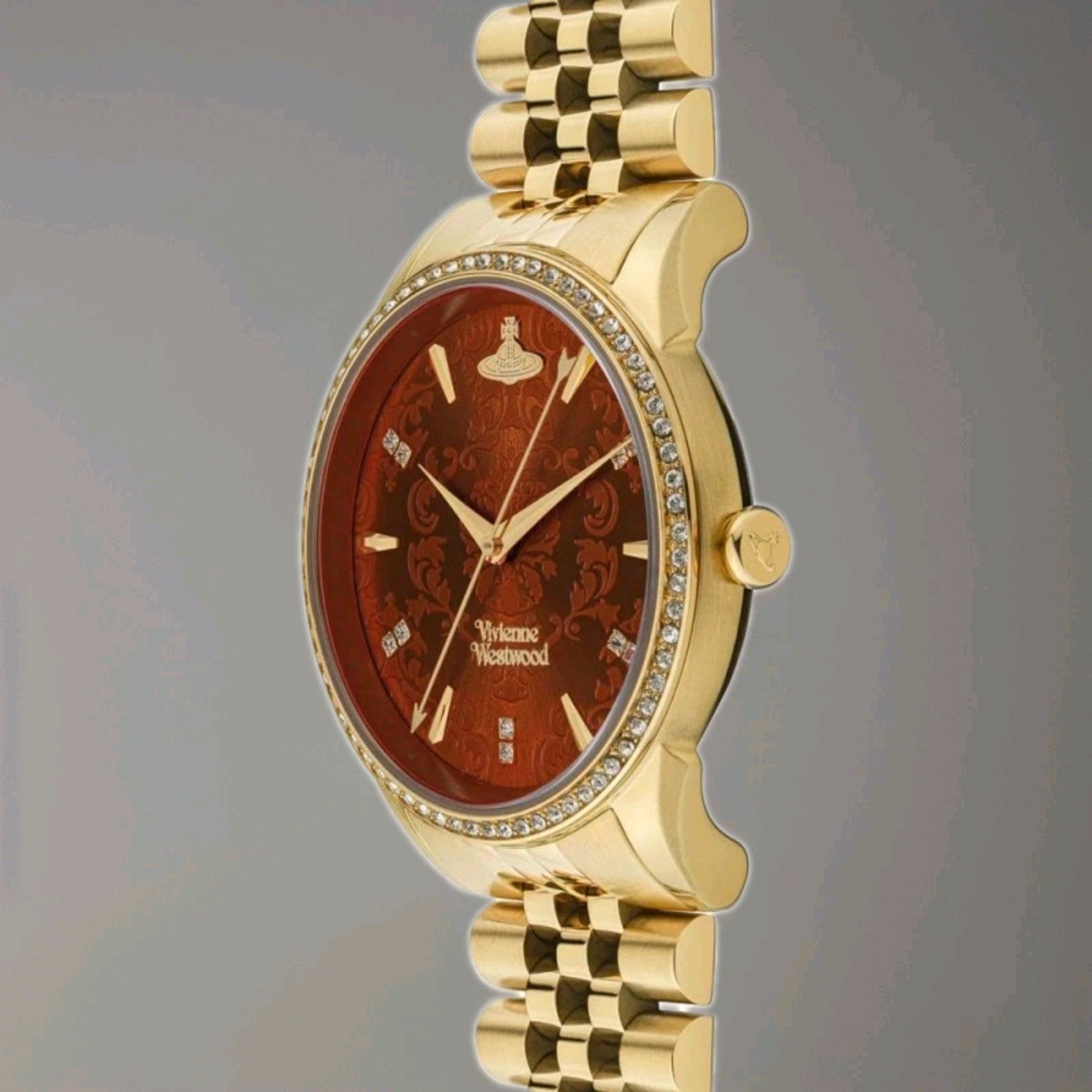 Vivienne Westwood VV208RDGD Ladies Watch Wallace Gold With Orange Dial 38mm