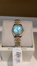 Michael Kors Lexington MK3271 Watch Women  Gold With Baby Blue Dial  26mm NEW