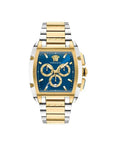 Versace Dominus Chronograph Quartz Blue Dial Two-Tone Men's Watch VE6H00723 NEW