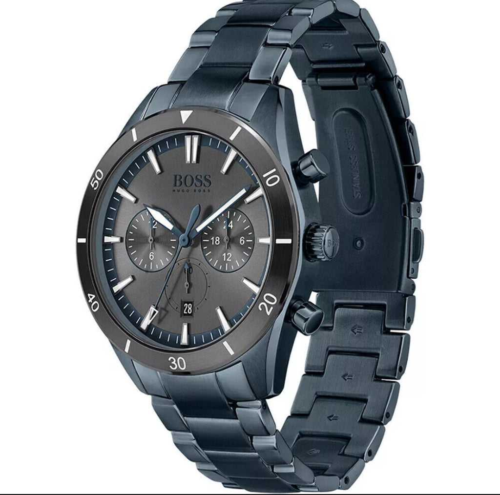 HUGO BOSS HB 1513865 NEW SANTIAGO BLUE WATCH - 2 Y WARRANTY GENUINE MENS WATCH 