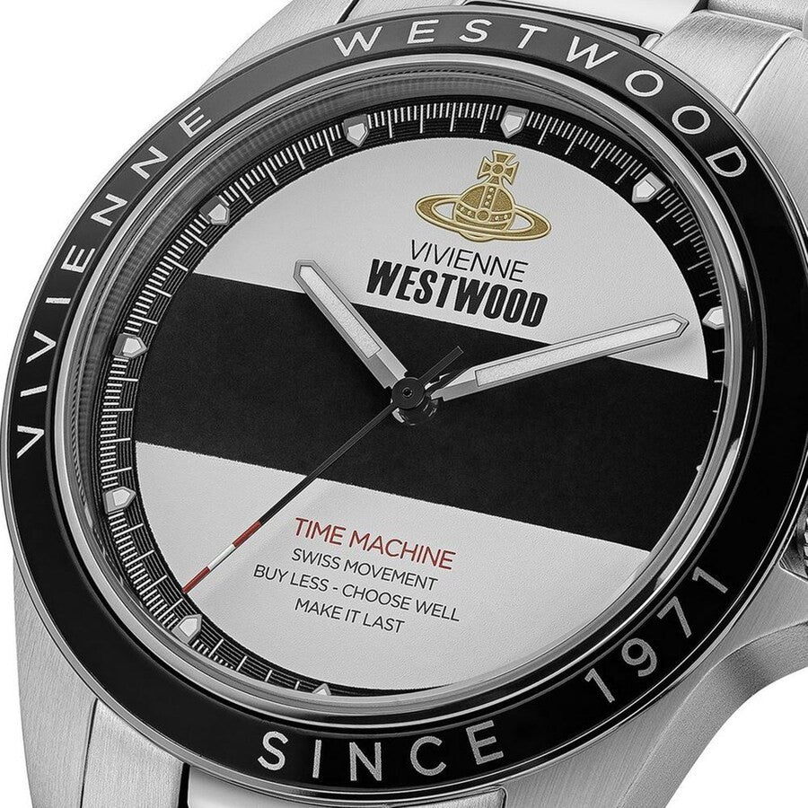 Vivienne WestwoodBlackwall Mens Watch 38mm Silver/Black And White VV293BKSL