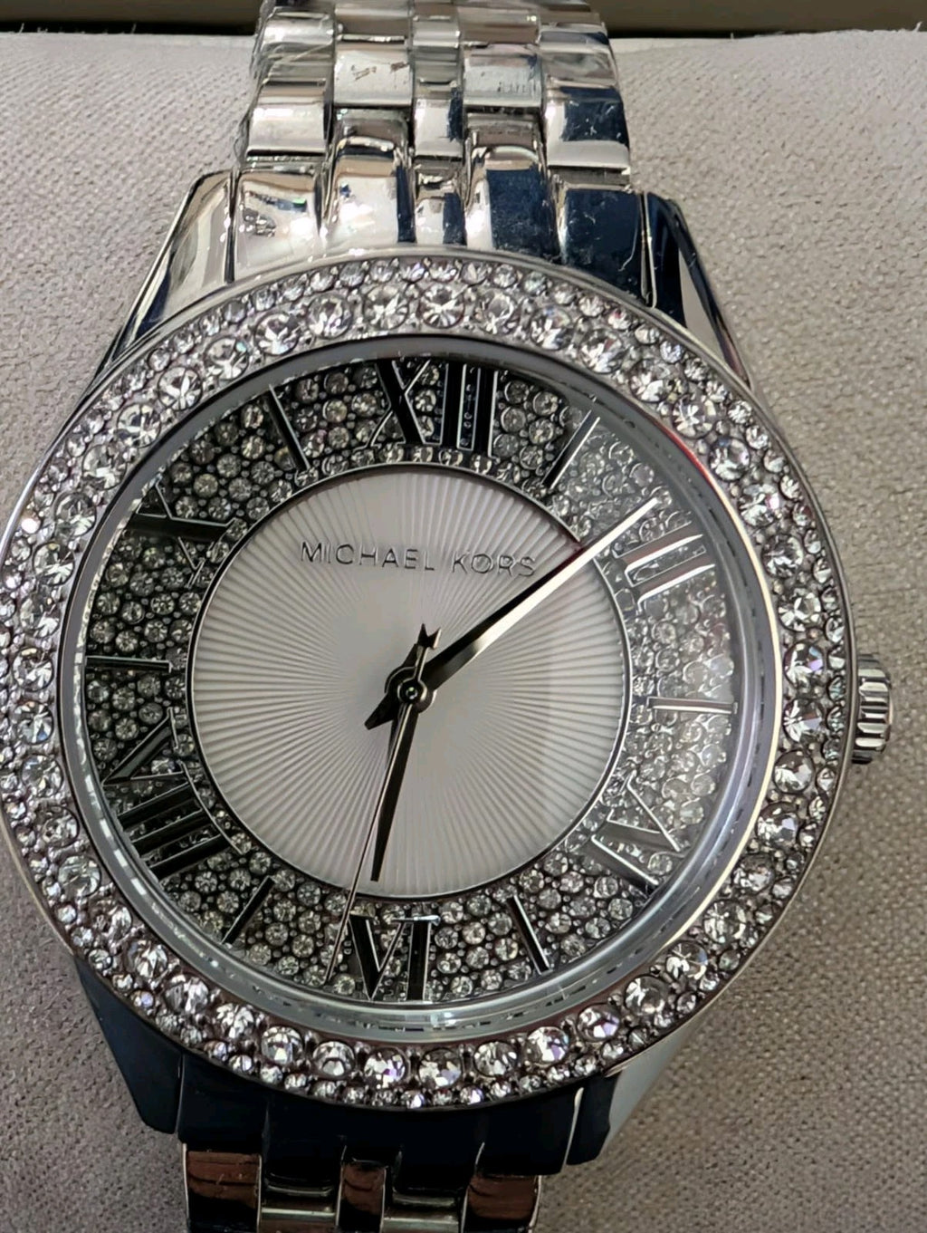 Brand New MK4708 Michael Kors Harlowe Silver Ladies Watch Warranty 