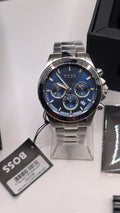Hugo Boss HB1513755  43mmHero Men’s Chronograph Watch, Blue Dial Stainless Steel