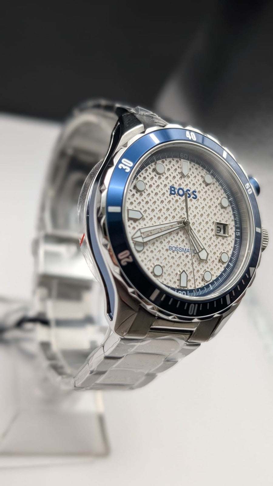 Hugo Boss 1514212 Bossmatic Men's Watch 42mm Automatic Silver With White Dial 