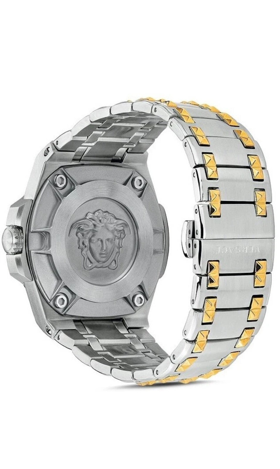 Versace VEDY00519 Chain Reaction white gold silver Stainl. Steel Men's Watch NEW
