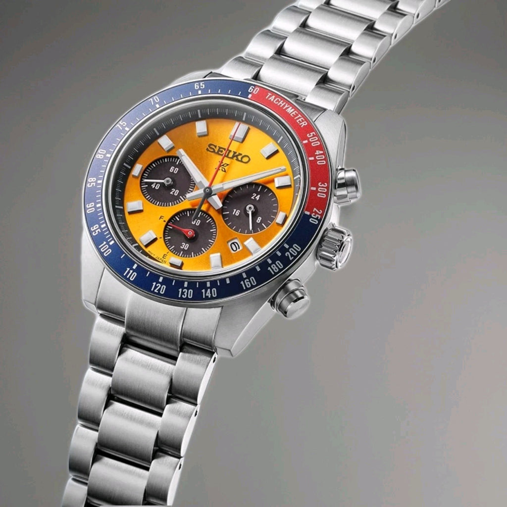 SEIKO Prospex Speedtimer Pogue Solar Chronograph Yellow SSC947P1 Brand New Boxed