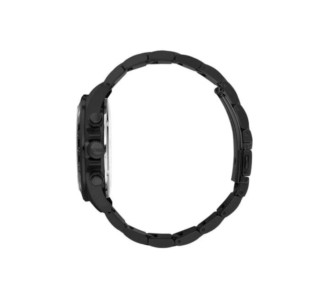 HUGO BOSS MENS WATCH HB1513754 STAINLESS STEEL BLACK BRACELET & BLACK DIAL