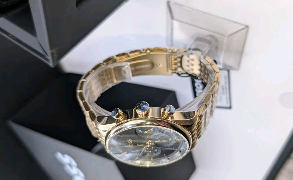 HUGO BOSS MENS GREGOR CHRONO WATCH HB1514051 GOLD 45mm WARRANTY 