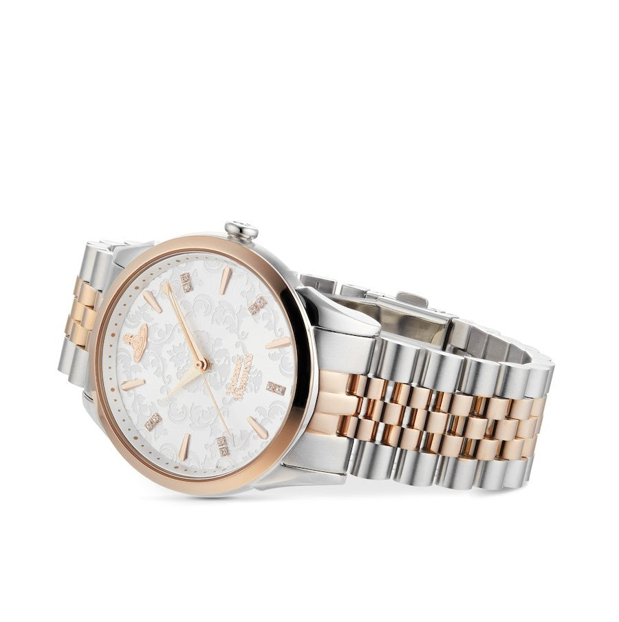 Vivienne Westwood VV208RSSL Ladies Wallace Watch Brand New With Box Silver/Rose