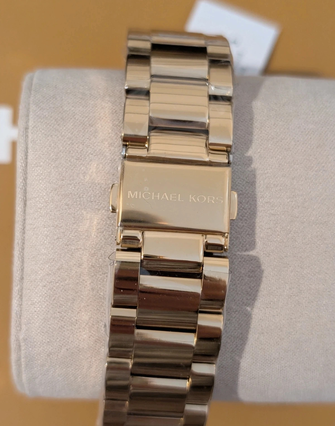 Michael Kors MK7398 Raquel Pave Three-Hand Women's Gold-Tone Quartz Wristwatch