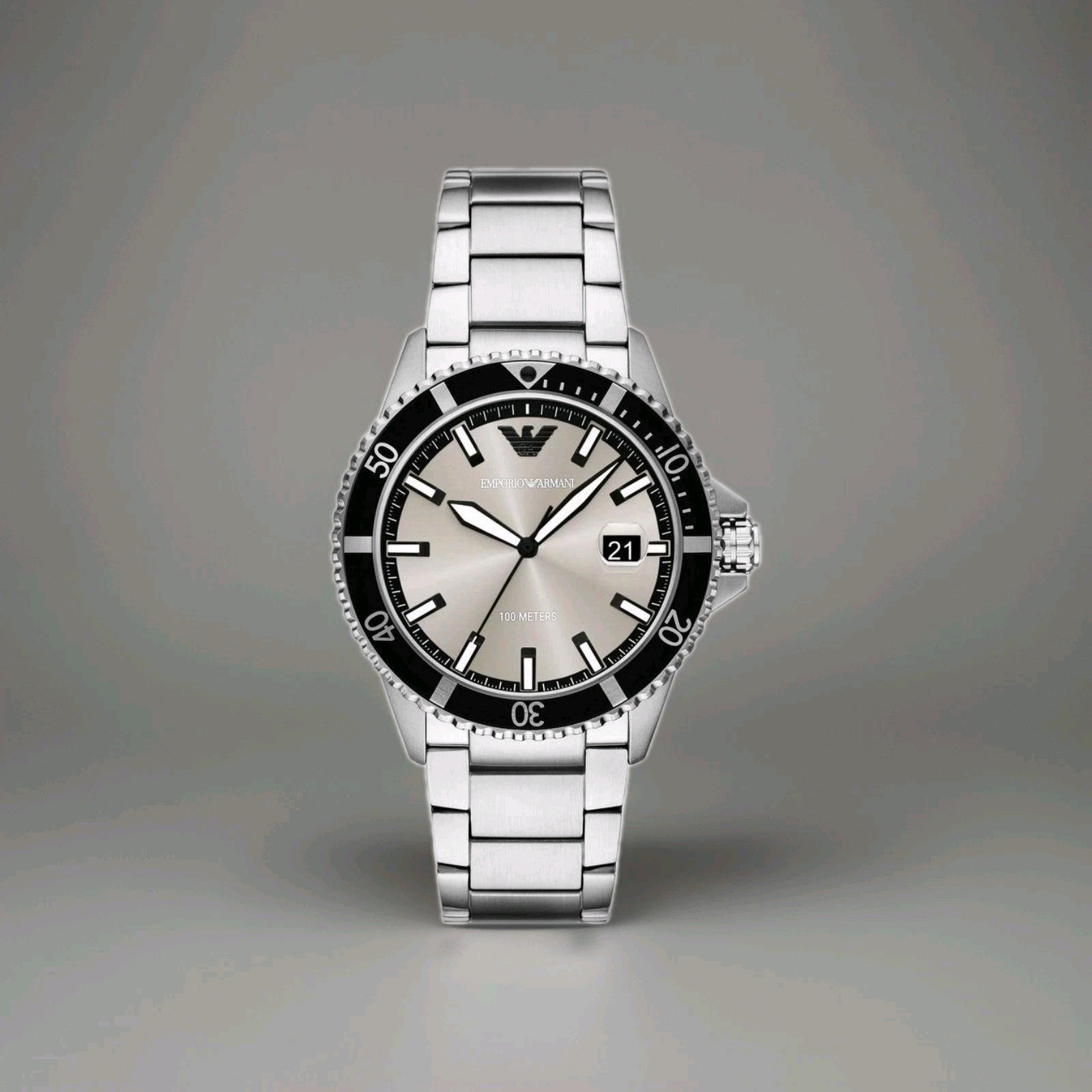 Unused ARMANI Emporio Armani AR11683 Silver Stainless Men Watch in Box