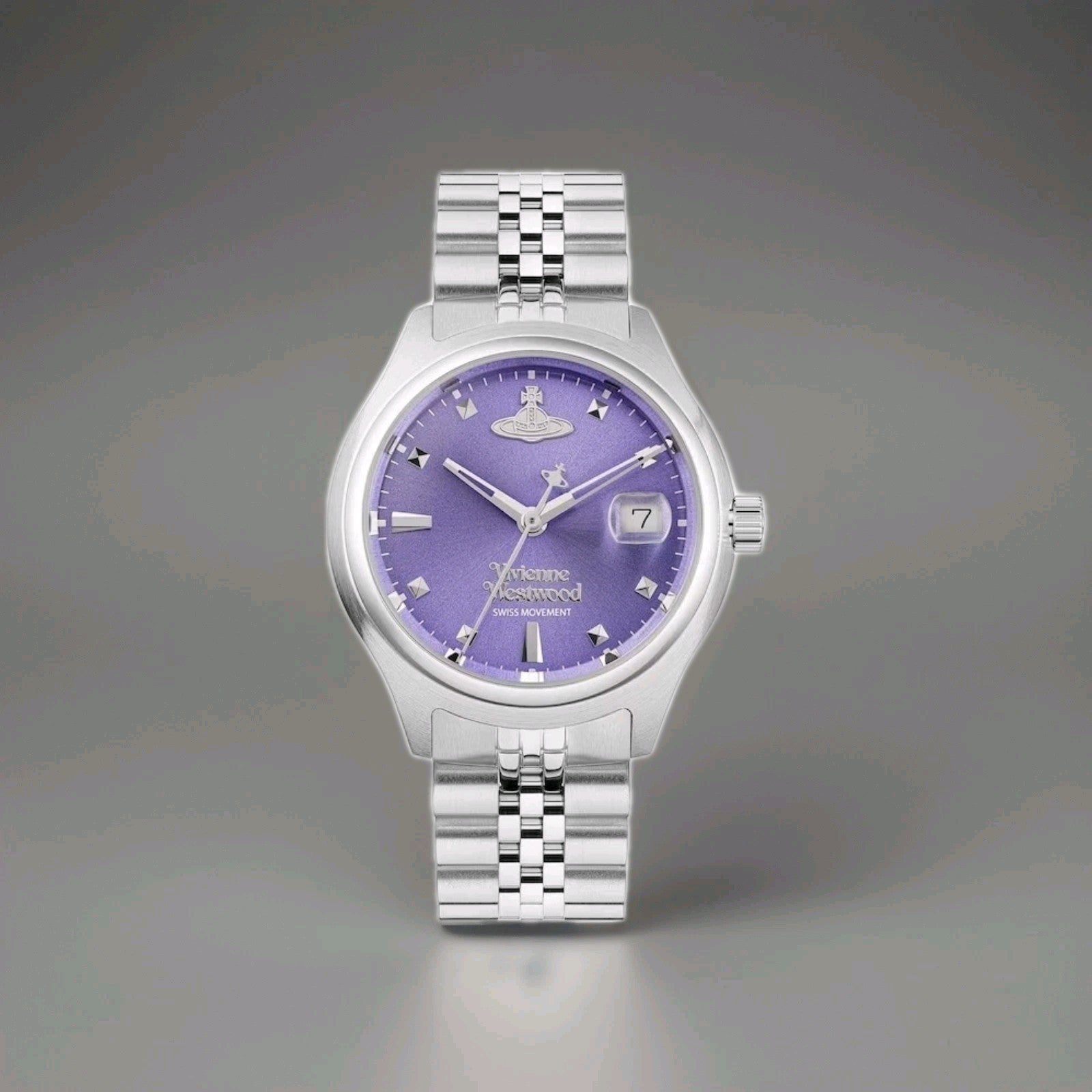 Brand New Ladies Vivienne Westwood Watch Silver With Purple Dial VV311PPSL