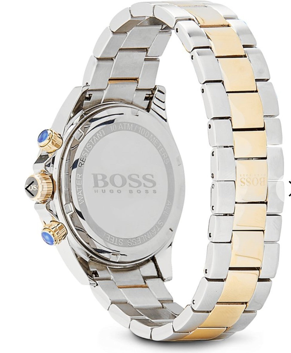 New HUGO BOSS HB1512960 Ikon Two-Tone Bracelet Stainless Chronograph Mens Watch
