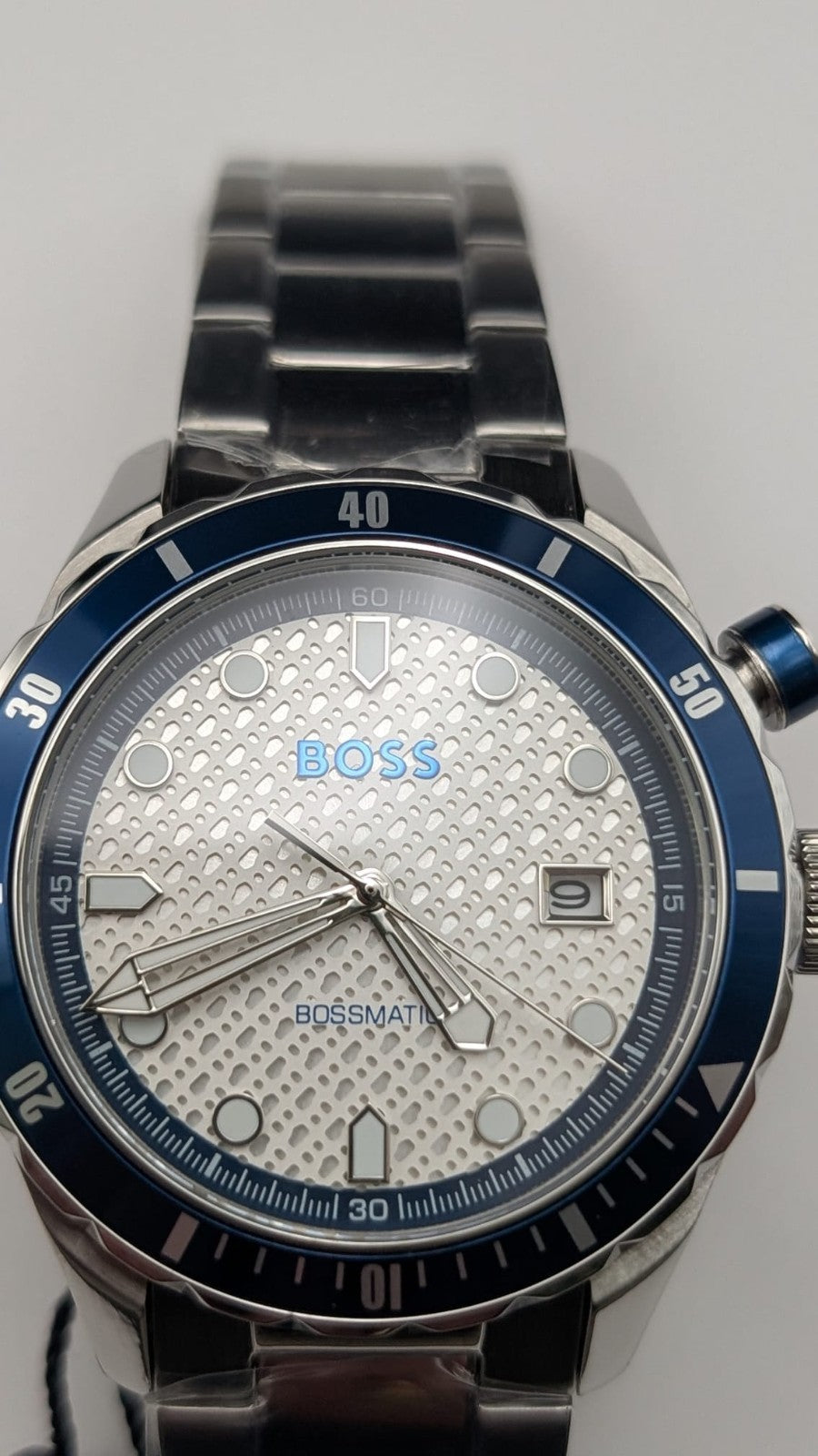 Hugo Boss 1514212 Bossmatic Men's Watch 42mm Automatic Silver With White Dial 