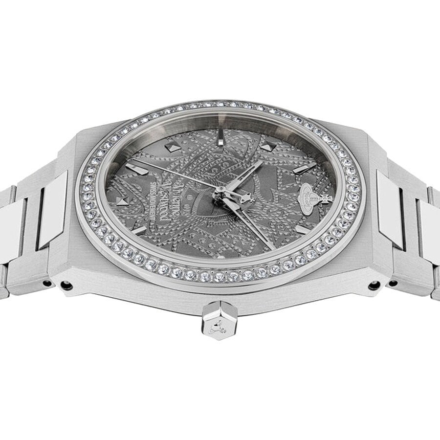 Ladies Vivienne Westwood Charterhouse Grey Dial & Diamond Tone Watch VV244GYSL